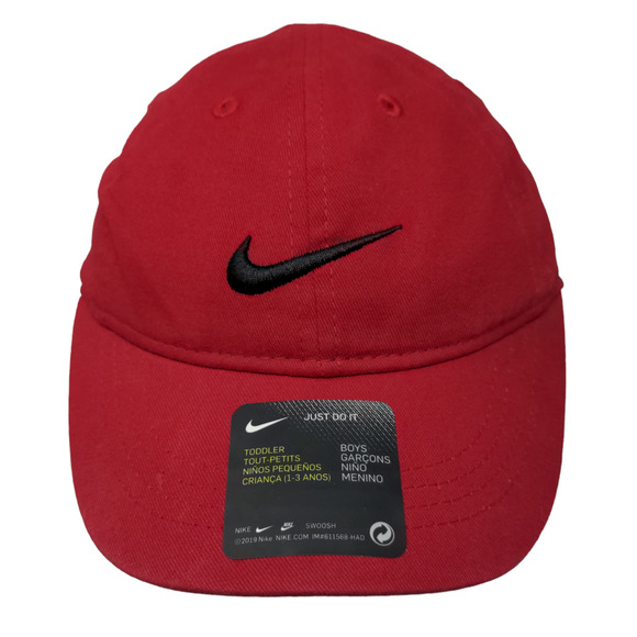 Nike Boys Toddler Strapback Hat Red Adjustable Embroidered Swoosh Logo W/Tags - Picture 1 of 10